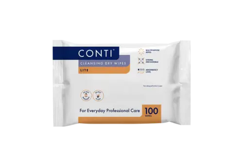 Conti® Lite Cleansing Dry Wipe - Small - 100x Wipes