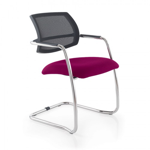 Malla Multi-Purpose Mesh Back Chrome Cantilever Armchair