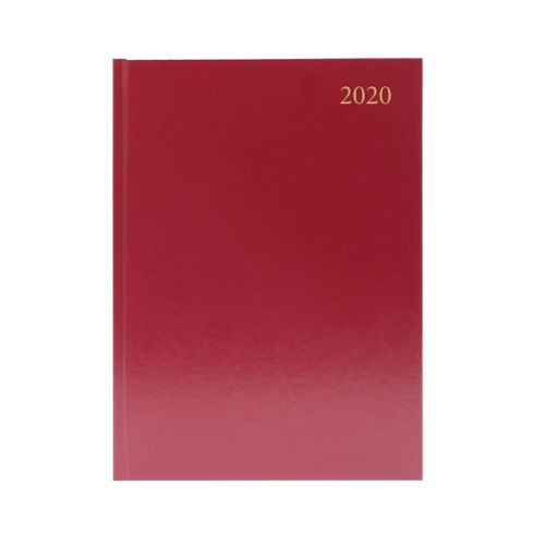 Burgundy A4 Desk Diary DPP 2020