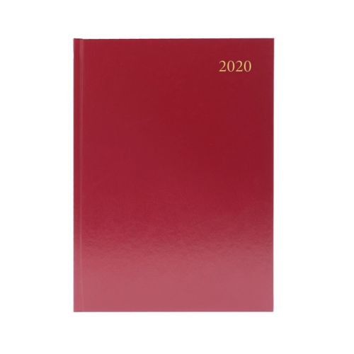 Diary A5 Day Page Diary Burgundy 2020