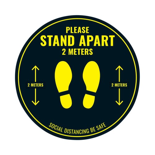 Social Distance Floor Sticker 400mm Circular (Pack of 5)