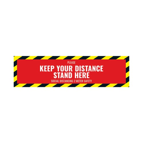 Social Distance Floor Sticker 500x130mm (Pack of 5)