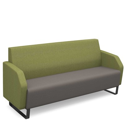 Encore² low back 3 seater sofa 1800mm wide with black sled frame MTO Band B Fabric
