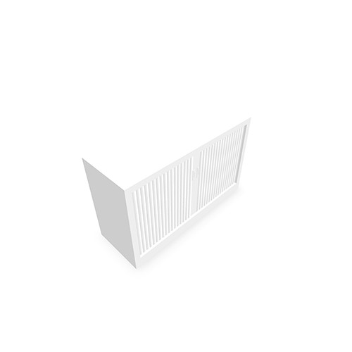 Ariv  Tambour cupboard H. 72.1 x W. 120 x D. 43 cm - white shell - white tambour door - fitted with 1 shelf in White