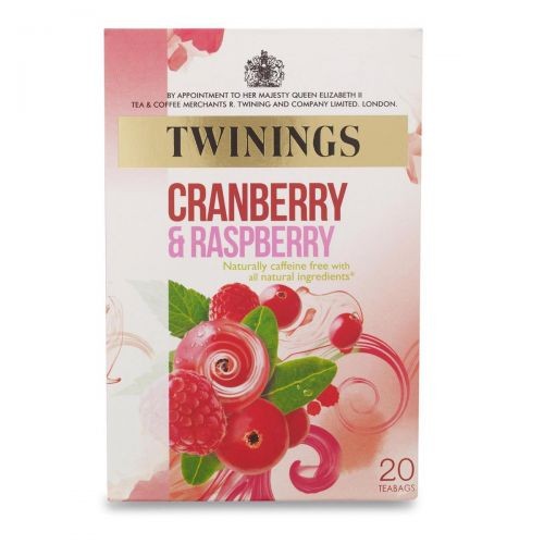 Twinings Infusion Tea Bags Individually-wrapped Cranberry and Raspberry Pack 20