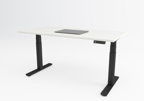 CUBO Electrical Sit Stand Desk - 1400 x 800 desk White top & Electrically Height Adjustable Black Frame