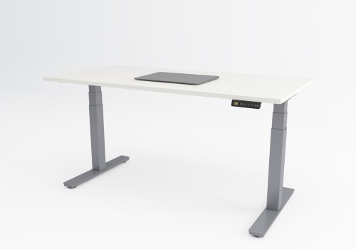 CUBO Electrical Sit Stand Desk - 1400 x 800 desk White top & Electrically Height Adjustable Silver Frame