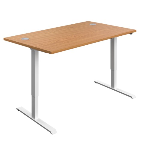 Economy Sit Stand Desk single motor suitable for home use 1400 X 800 Nova Oak/White