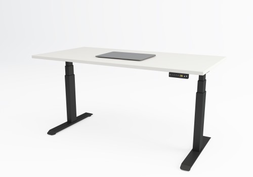 Flexible Electrical Sit Stand Desk - 1200 x 800 Desk White Top & Electrically Height Adjustable Black Frame