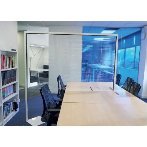 CLEAR POLYVINYL PROTECTIVE DESK DIVIDER SCREEN (width 1200 x depth 35 x height 2000mm)