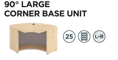 Hawk Modular 90 degreee Corner Base Unit Curved Panel 1080 x 1080 x 740 Halifax Oak