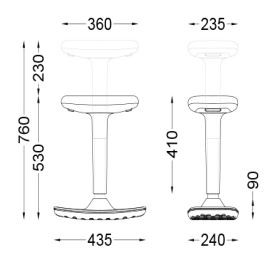 LEO Height Adjustable Stool – White