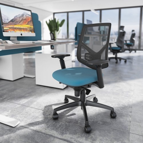 Tegan mesh back asynchro operator chair with 3D arms - Black
