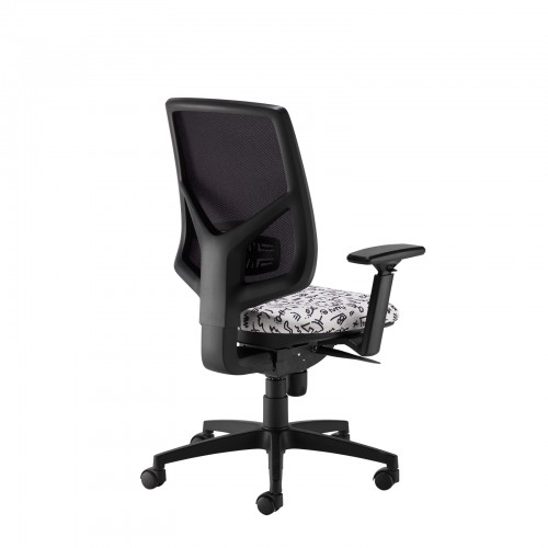 Tegan mesh back asynchro operator chair with 3D arms - Black