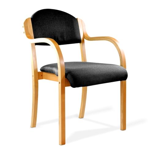 Beech Framed Stackable Side Armchair with Upholstered and Padded Seat and Backrest