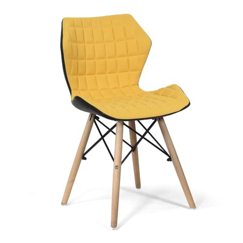 Stylish Lightweight Fabric Chair with Solid Beech Legs and Contemporary Panel Stitching