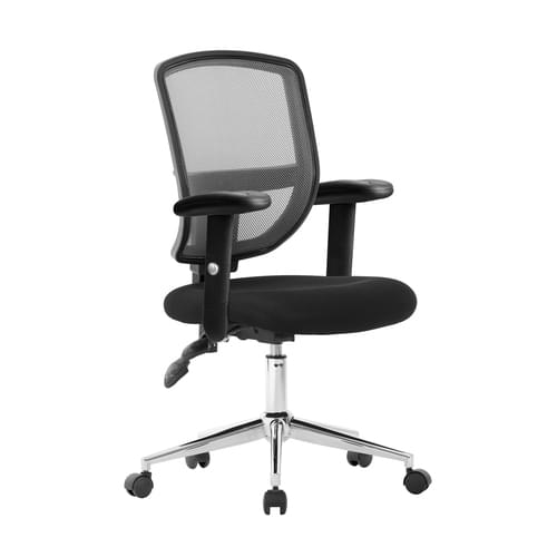 Medium Back Two Tone Designer Mesh Operator Chair with Sculptured Lumbar, Spine Support and Height Adjustable Arms