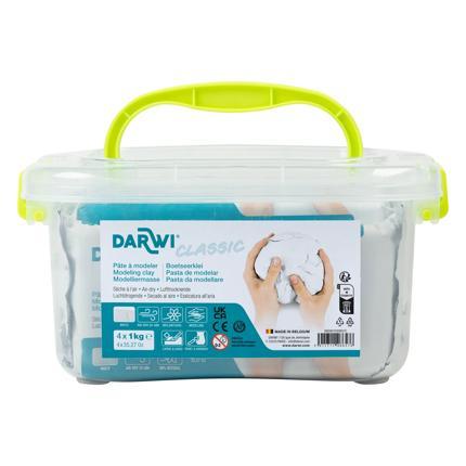 Darwi School Pack of 4 x 1kg Air Drying Clay