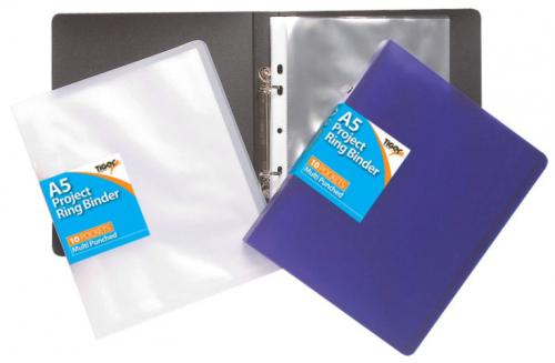 Tiger A5 Ring Binder with 10 Pockets - Assorted Colours
