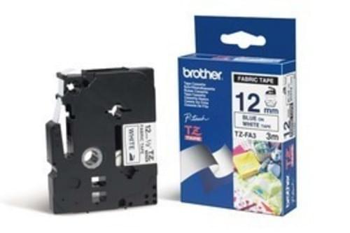 Brother 12mm Fabric Tape for Clothes - Blue on White