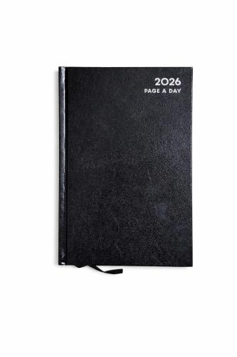 Acorn A5 Day per Page Diary , Black Cover 2026