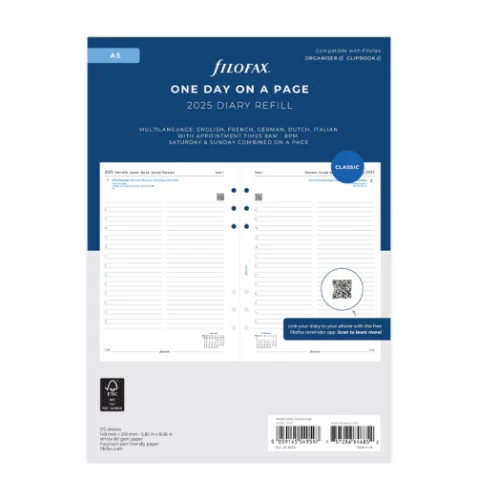 Filofax A5 Day per Page Refill 2026 68515