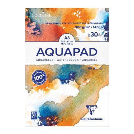 Clairefontaine Goldline Aquapad Watercolour Pad - A3 - 300gsm - 30 Sheets