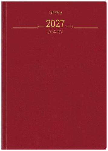 O'Briens 2 Pages per Day 2027 Diary Assorted Colours