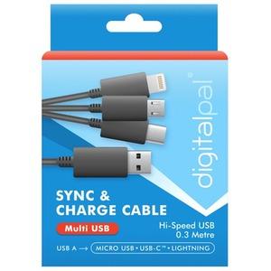 Digitpal Multi USB Charging Cable 0.3 Metre - Black