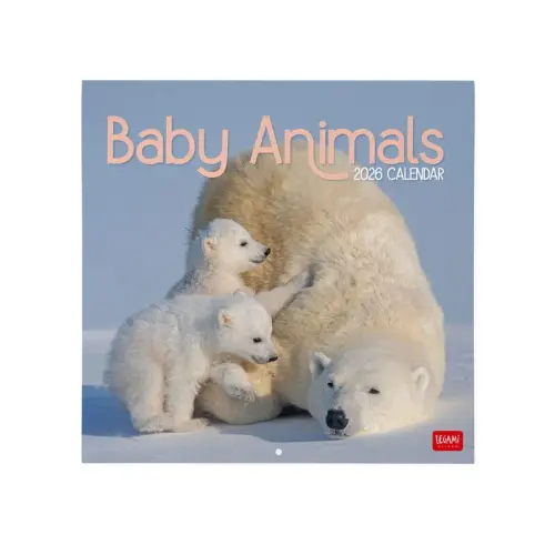 Legami 2026 Wall Calendar - Baby Animals