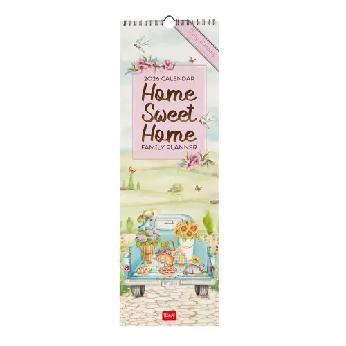 Home Sweet Home Slim Family Planner Calendar 2026