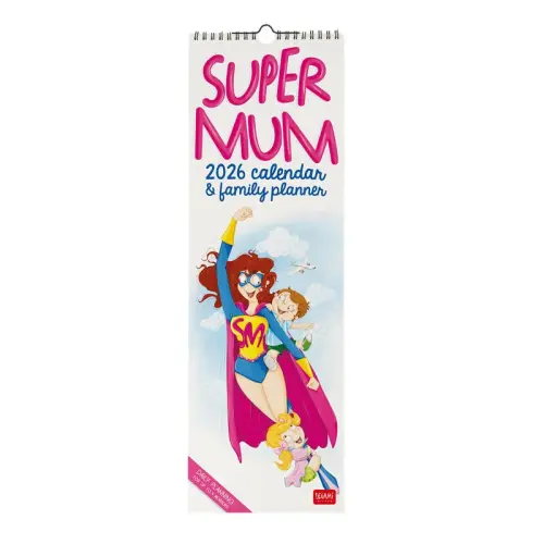 Super Mum Slim Family Planner Calendar 2026