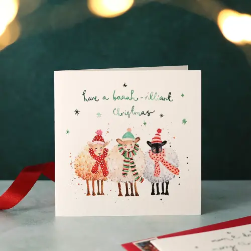 Louise Mulgrew Baaah-rilliant Christmas Sheep Christmas Card