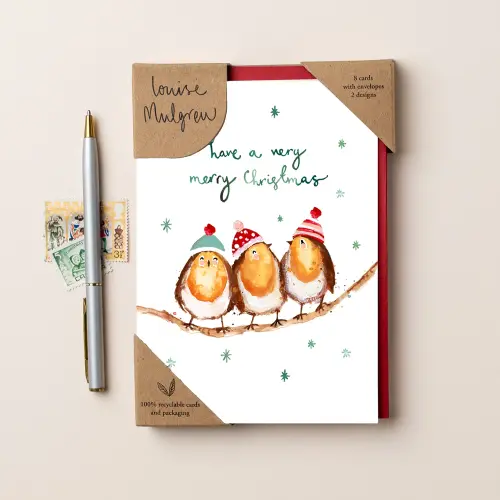 Louise Mulgrew Robins and Sheep Christmas Card Pack