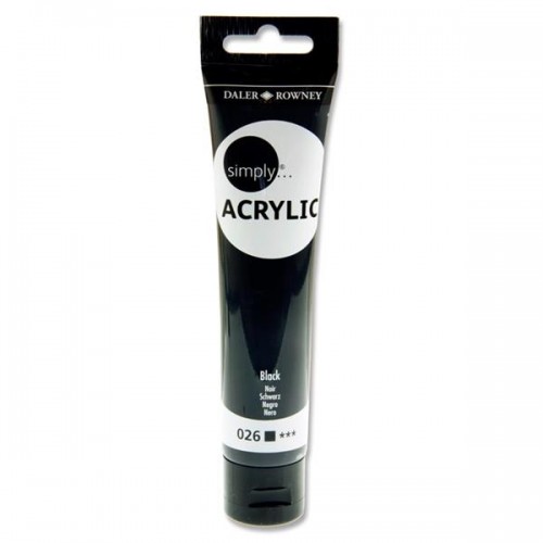 Daler Rowney Simply...acrylic 75ml Slim Tube - Black