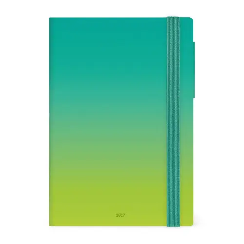 Legami Medium Weekly Diary with Notebook 2027 - Shades of Green