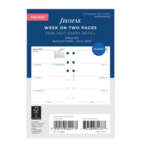 Filofax Pocket WTV Academic Diary 2026/27