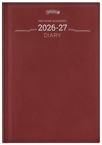 O'Briens A4 Week to View Diary 2026 -27 Assorted Colours