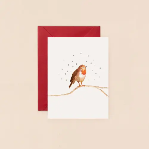 Louise Mulgrew Robin Mini Christmas Card