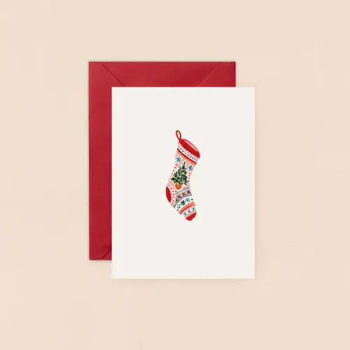 Louise Mulgrew Christmas Stocking Mini Christmas Card