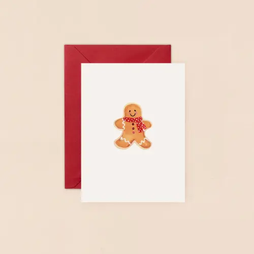 Louise Mulgrew Gingerbread Man Mini Christmas Card