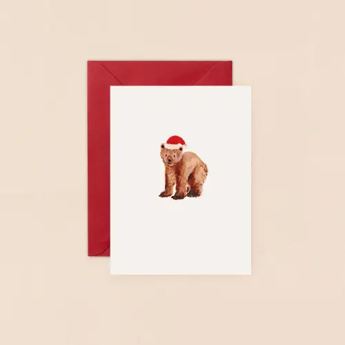 Louise Mulgrew Christmas Bear Mini Christmas Card