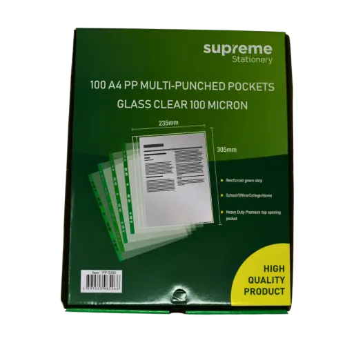 Supreme A4 100m Multi Punched Pockets