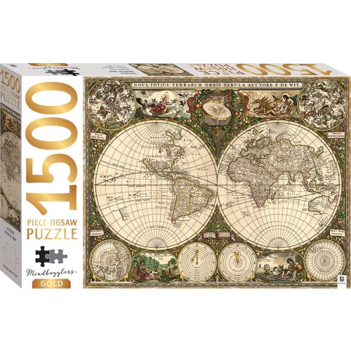 Hinkler 1500 piece Gold Vintage World Map Jigsaw