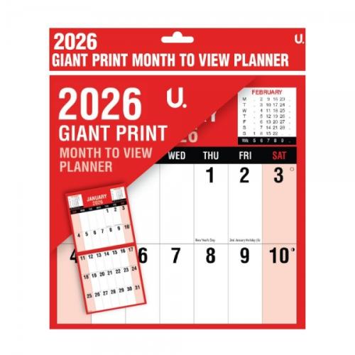 Tallon Easyview Giant Print Wall Calendar 2026