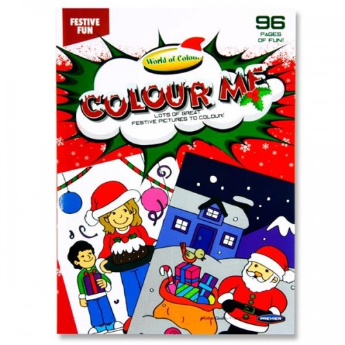 Woc A4 96pg Festive Fun Perforated Colouring Book - Christmas