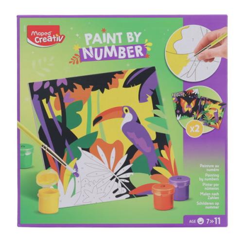 Maped Creativ 16pce Paint By Numbers - Parrot/Butterfly