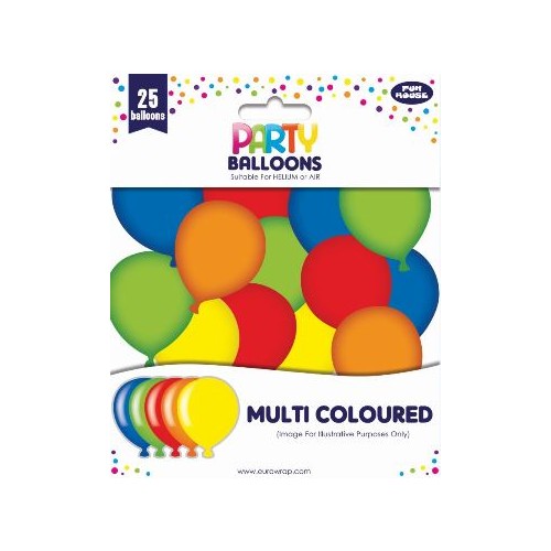 25 Assorted Coloured Balloons