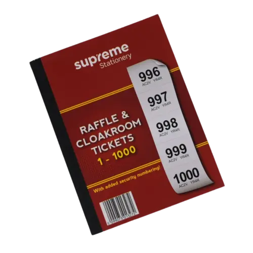Cloakroom & Raffle Tickets Book 1-1000