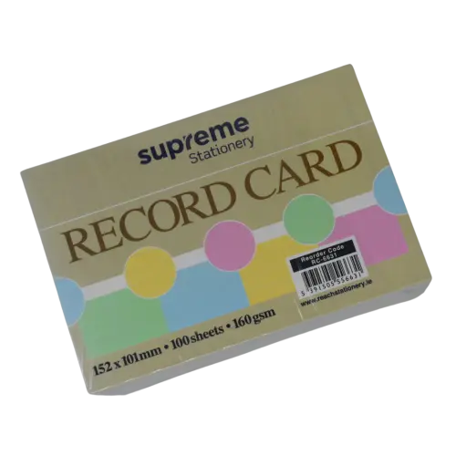 Supreme 6x4" Assorted Coloured Record Cards